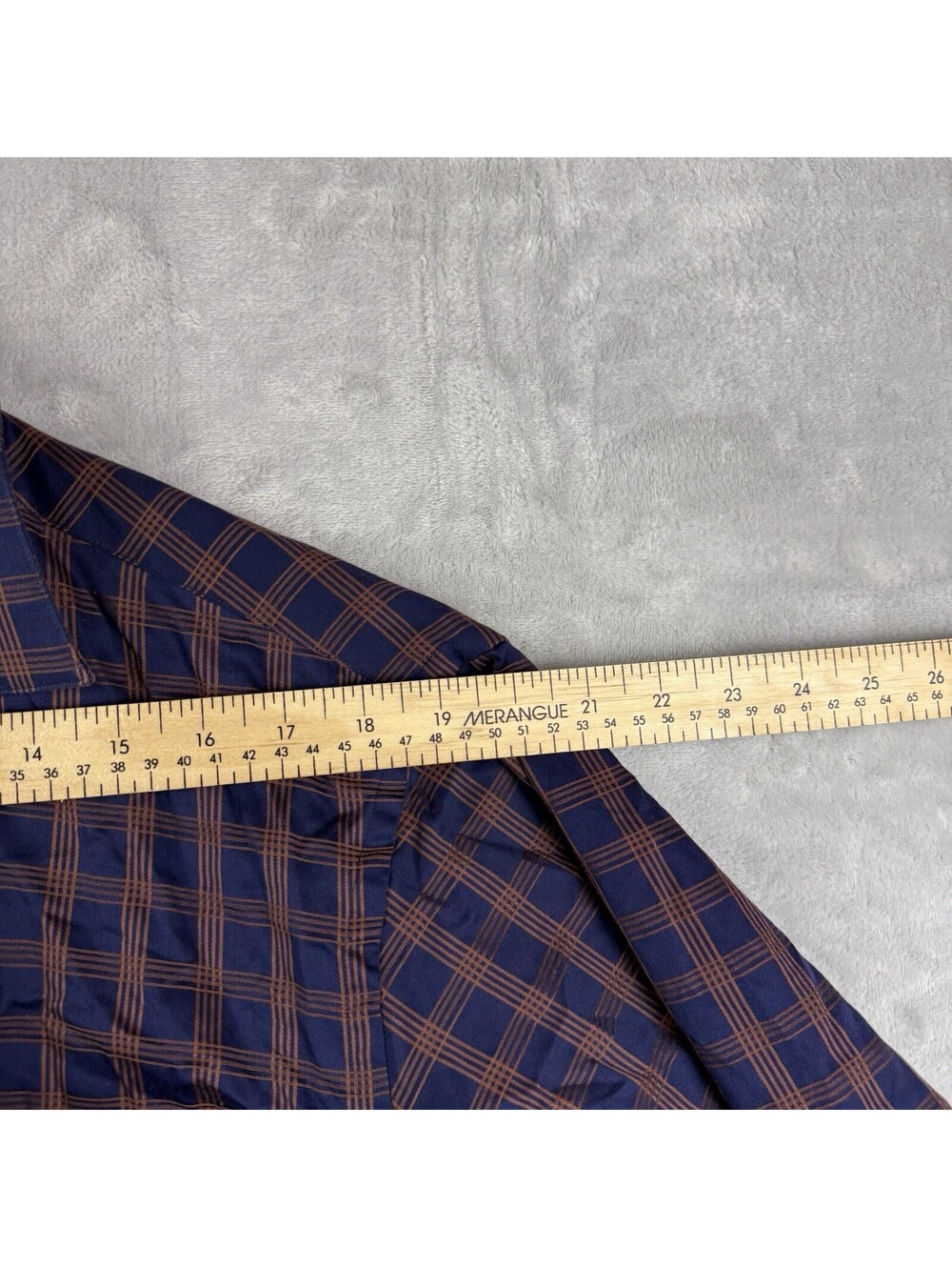 Proper Cloth Men Button Down Dress Shirt Plaid 17.5 Pure Cotton 100 2 Ply Office - Picture 8 of 10